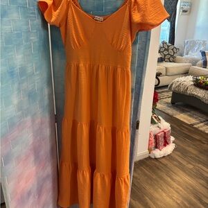 Derek Heart Vibrant Orange Dress